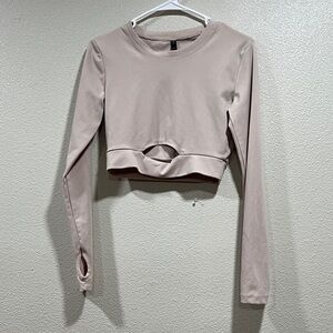 Embrace Your Love Activewear Long Sleeve Cropped Cutout Top